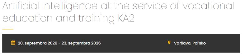 banner erasmusplus artificial intelligence service vocational education training ka2 800 | WebJET CMS