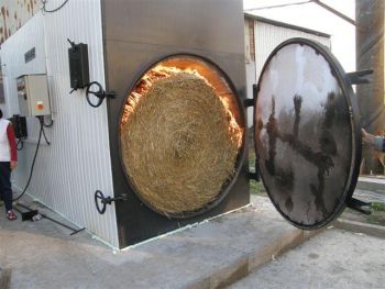 Realizácia projektu spaľovania guľatej slamy na sušiarni zrnín v poľnohospodárskom podniku 